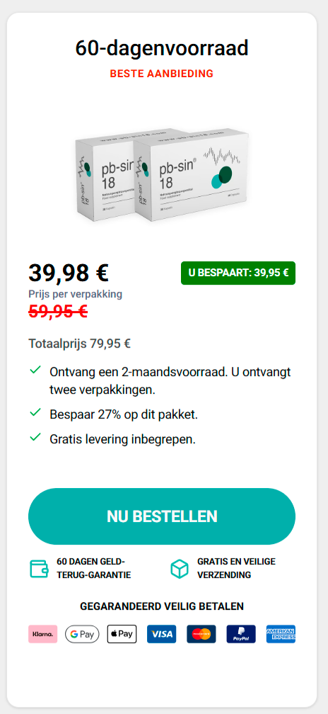 Pb-Sin 18 60-dagenvoorraad – € 39,98 per verpakking, gratis verzending